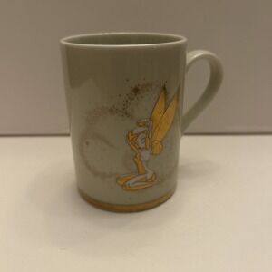 Tinker‎ bell Mug Walt Disney Gallery Japan Cream & Gold Tinkerbell Fairy